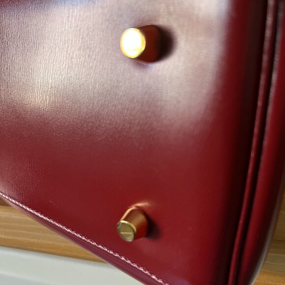 Wirkin Designer Inspired Kelly Red Box Smooth Leather 32 CM Bag - Picture 7 of 11